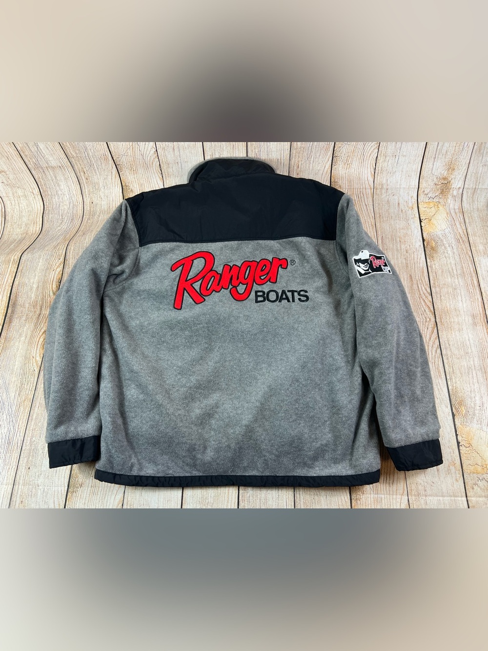 Vintage The Game Ranger Boats Ranger Cup Fleece Jacket Black Grey Size Large